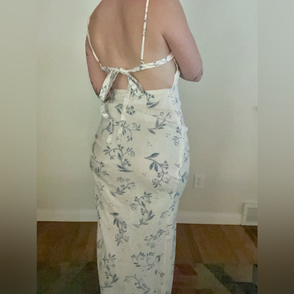 Na-kd Draped Linen Dress Size 4